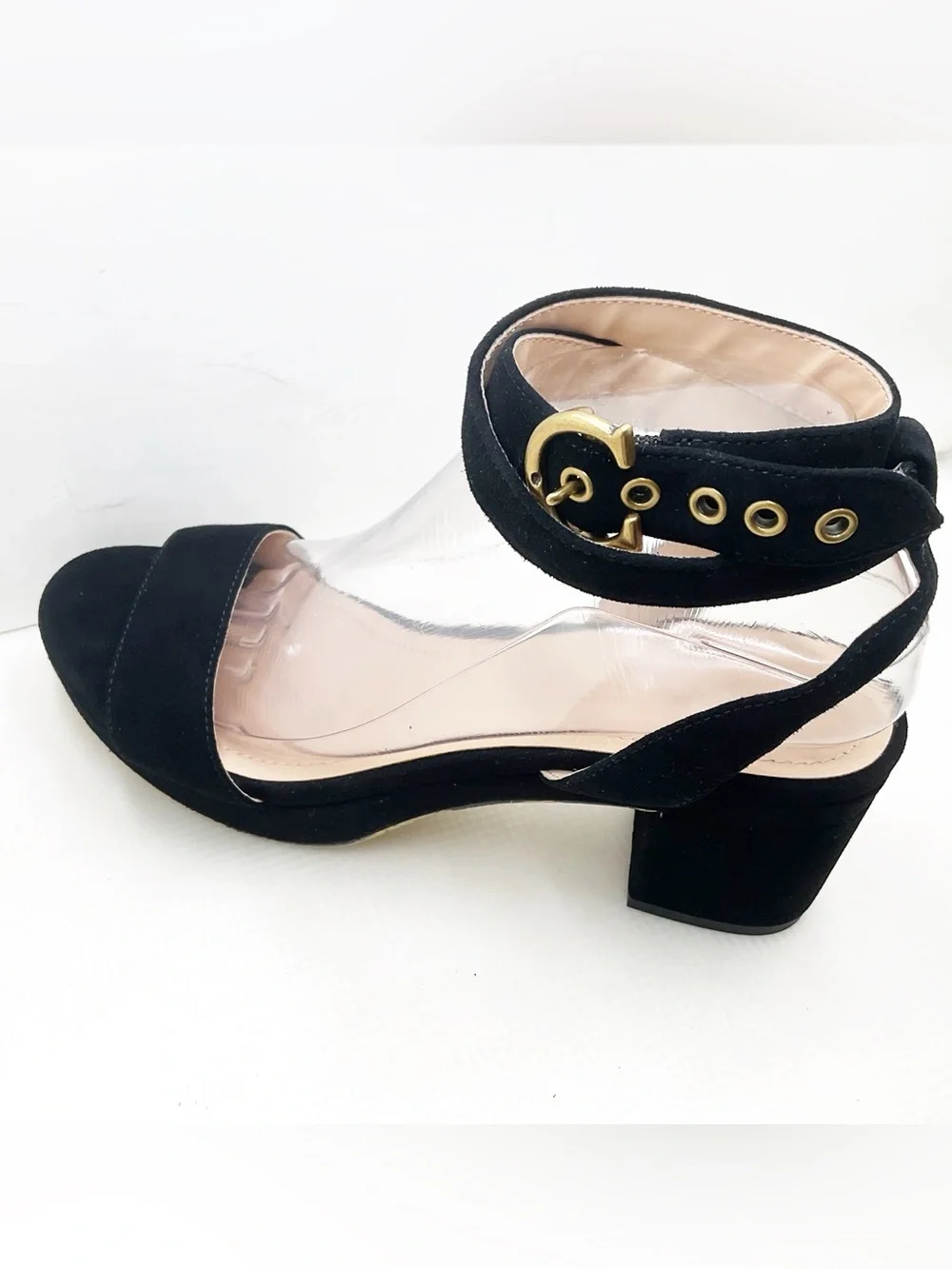 🆕{Coach} Serena Velvet Block Heel Sandals